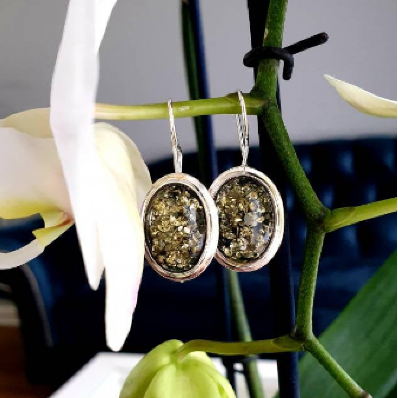 Auskarai. Gintariniai auskarai. Žalias natūralus gintaras. Sidabras 925.  Auskarai. Gintariniai auskarai. Žalias natūralus gintaras. Sidabras 925.