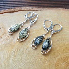 Auskarai gintariniai. Dovana Jai. Žalio gintaro auskarai.