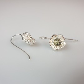 Auskarai gintariniai sidabriniai 925