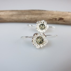 Auskarai gintariniai sidabriniai 925