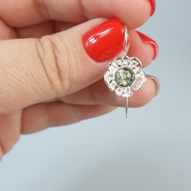 Auskarai gintariniai sidabriniai 925