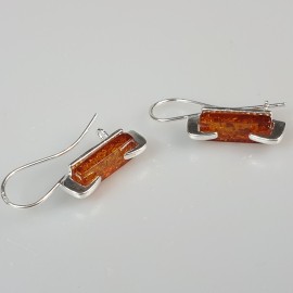 Auskarai gintariniai sidabriniai 