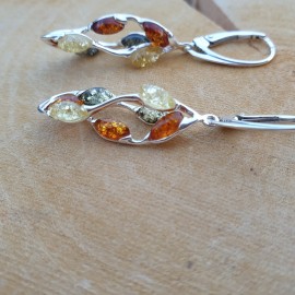 Sidabriniai auskarai su gintaru  margi masyvesni auskarai DOVANA JAI kalėdinė dovana moterims Sidabriniai auskarai su gintaru  margi masyvesni auskarai DOVANA JAI kalėdinė dovana moterims