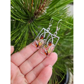 Sidabriniai auskarai su gintaru "stačiakampiai" Sidabriniai auskarai su gintaru "stačiakampiai"