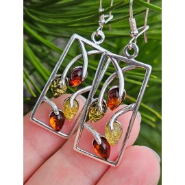 Sidabriniai auskarai su gintaru "stačiakampiai" Sidabriniai auskarai su gintaru "stačiakampiai"