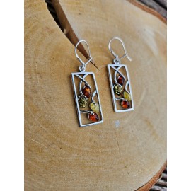 Sidabriniai auskarai su gintaru "stačiakampiai" Sidabriniai auskarai su gintaru "stačiakampiai"