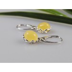 Auskarai Balto gintaro auskarai su sidabru Dovana mamai Kalėdinė dovana jai