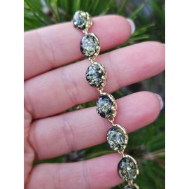 Žalio gintaro apyrankė su auksu Gimtadienio dovana jai  Žalio gintaro apyrankė su auksu Gimtadienio dovana jai