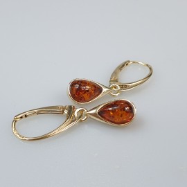 Maži gintariniai auskarai. Sidabriniai auskarai. Dovana Jai.