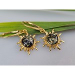 Auskarai su gintaru saulytės ŽALIOS Auskarai su gintaru saulytės ŽALIOS