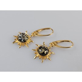 Auskarai su gintaru saulytės ŽALIOS Auskarai su gintaru saulytės ŽALIOS