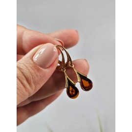 Auksiniai auskarai auksiniai auskarai su gintaru Gintariniai auskarai Dovana mamai Dovana jai