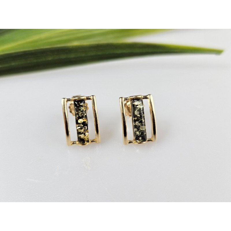 auskarai vinukai prie ausies žalias gintaras auksuotas sidabras 925 auskarai vinukai prie ausies žalias gintaras auksuotas sidabras 925