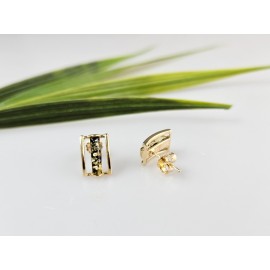 auskarai vinukai prie ausies žalias gintaras auksuotas sidabras 925 auskarai vinukai prie ausies žalias gintaras auksuotas sidabras 925