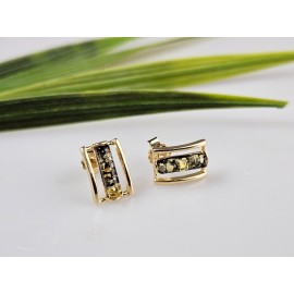 auskarai vinukai prie ausies žalias gintaras auksuotas sidabras 925 auskarai vinukai prie ausies žalias gintaras auksuotas sidabras 925