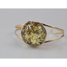 Apyrankė gintarinė ruda  paauksuota dovana jai 