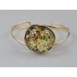 Apyrankė gintarinė ruda  paauksuota dovana jai 