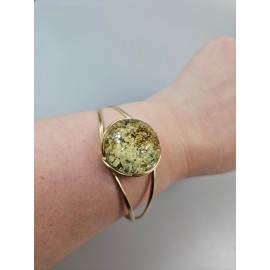 Apyrankė gintarinė ruda  paauksuota dovana jai 