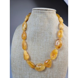 Balto Gintaro Karoliai, rankų darbo kaklo papuošalas Balto Gintaro Karoliai, rankų darbo kaklo papuošalas