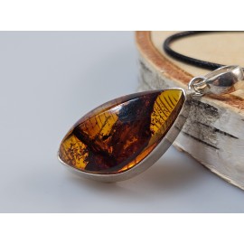 Sidabro juvelyrika gintarinis pakabukas dovana mamai žmonai Kalėdos