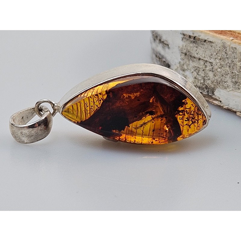 Sidabro juvelyrika gintarinis pakabukas dovana mamai žmonai Kalėdos