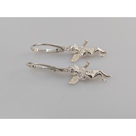 Sidabriniai auskarai angelai