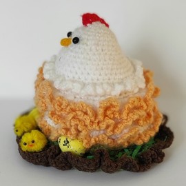 Nerta višta su kiaušiniais ir viščiukais | Soft toy Easter Hen with Eggs and Chickens 