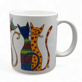 Dekoruotas puodelis 330 ml. Elegantiškos katės