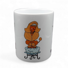 Dekoruotas puodelis Pudeliai 330 ml.