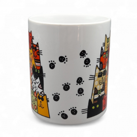 Dekoruotas puodelis 330 ml. Kačių piramidės