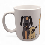 Dekoruotas puodelis, 330 ml. Taškuoti šuneliai