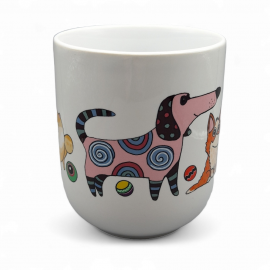 Dekoruotas puodelis Linksmi šuniukai. 290 ml. 