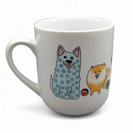 Dekoruotas puodelis Linksmi šuniukai. 290 ml. 