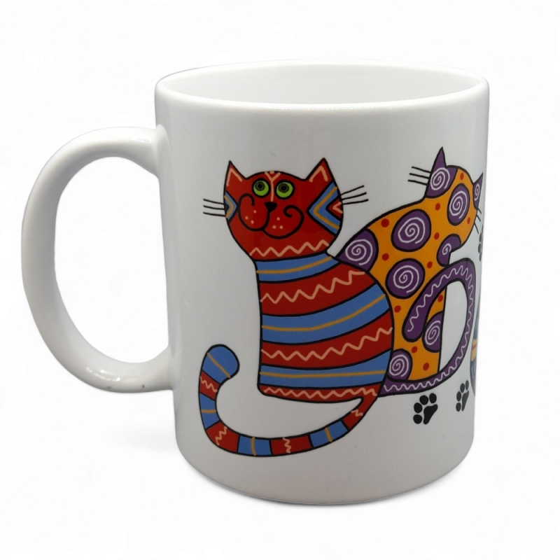 Dekoruotas puodelis 330 ml. Smagūs katinai