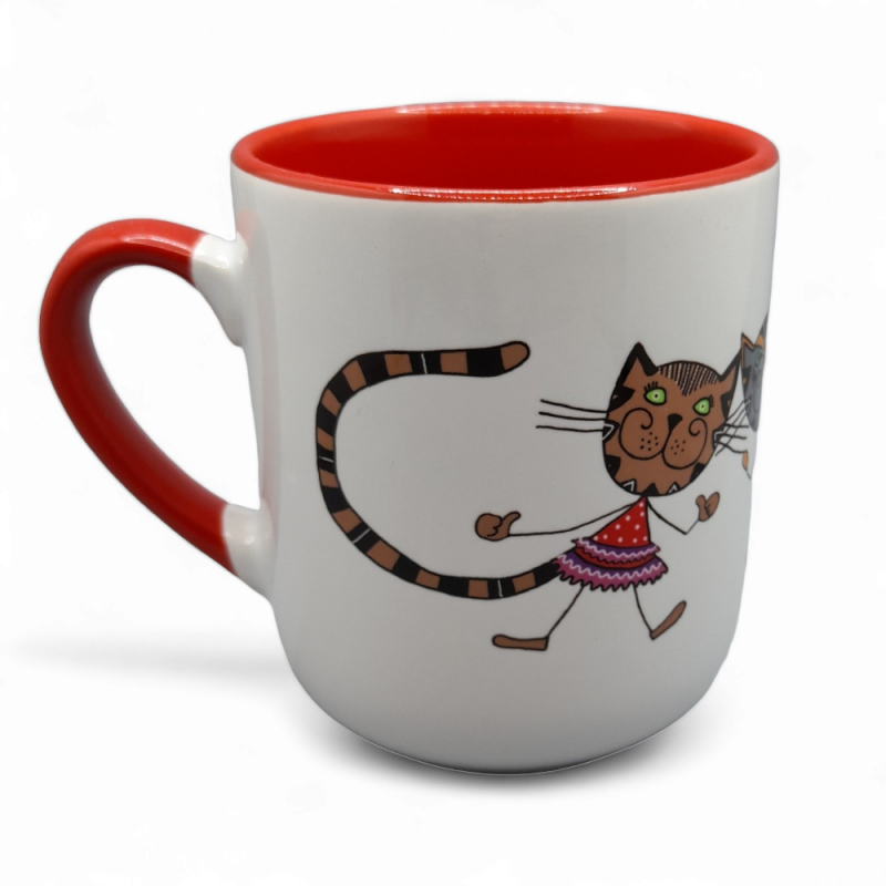 Dekoruotas puodelis 290 ml.. Šokančios katės
