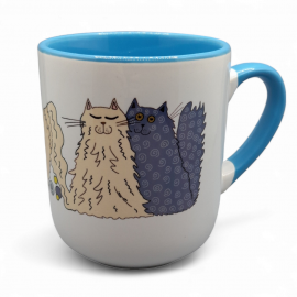 Dekoruotas puodelis 290 ml. Pūkuotos katės