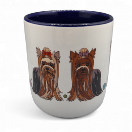Dekoruotas puodelis 290 ml. Jorkšyro terjerai