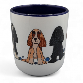 Dekoruotas puodelis 290 ml. Anglų kokerspanieliai