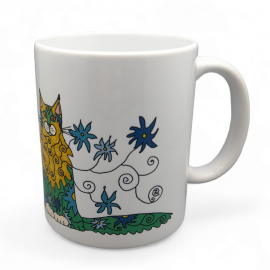 Dekoruotas puodelis 330 ml. Gėlėti meino meškėnai