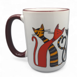 Dekoruotas puodelis, 440 ml. Spalvingos katės