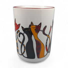 Dekoruotas puodelis, 440 ml. Spalvingos katės