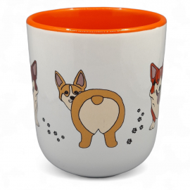 Dekoruotas puodelis, 290 ml. Valų korgiai