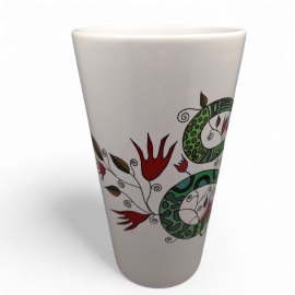 Dekoruotas puodelis, Žalioji medinė gyvatė. 500 ml.