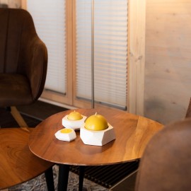 Apvali bičių vaško žvakė (Dydis:M, 5cm skersmens)