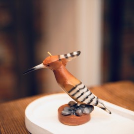 Dzūkijos krašto simbolis, paukštis kukutis dažyta, rankų darbo, bičių vaško žvakė