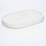 Rankų darbo ovalus betoninis padėklas