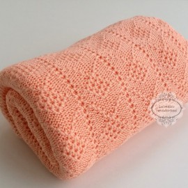 Medvilninis persiko spalvos pledukas