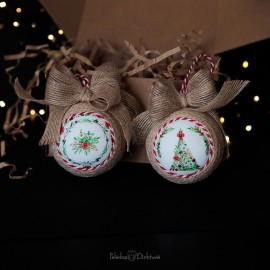 Eko stiliaus kalėdinių žaisliukų rinkinys "Rustic" (2 vnt.)