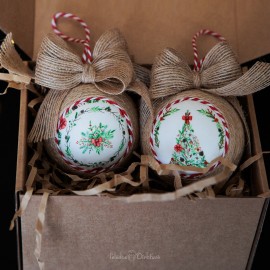 Eko stiliaus kalėdinių žaisliukų rinkinys "Rustic" (2 vnt.)