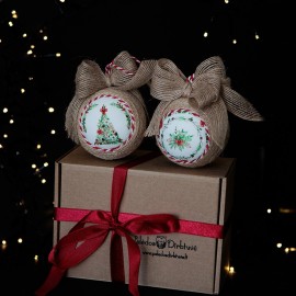 Eko stiliaus kalėdinių žaisliukų rinkinys "Rustic" (2 vnt.)